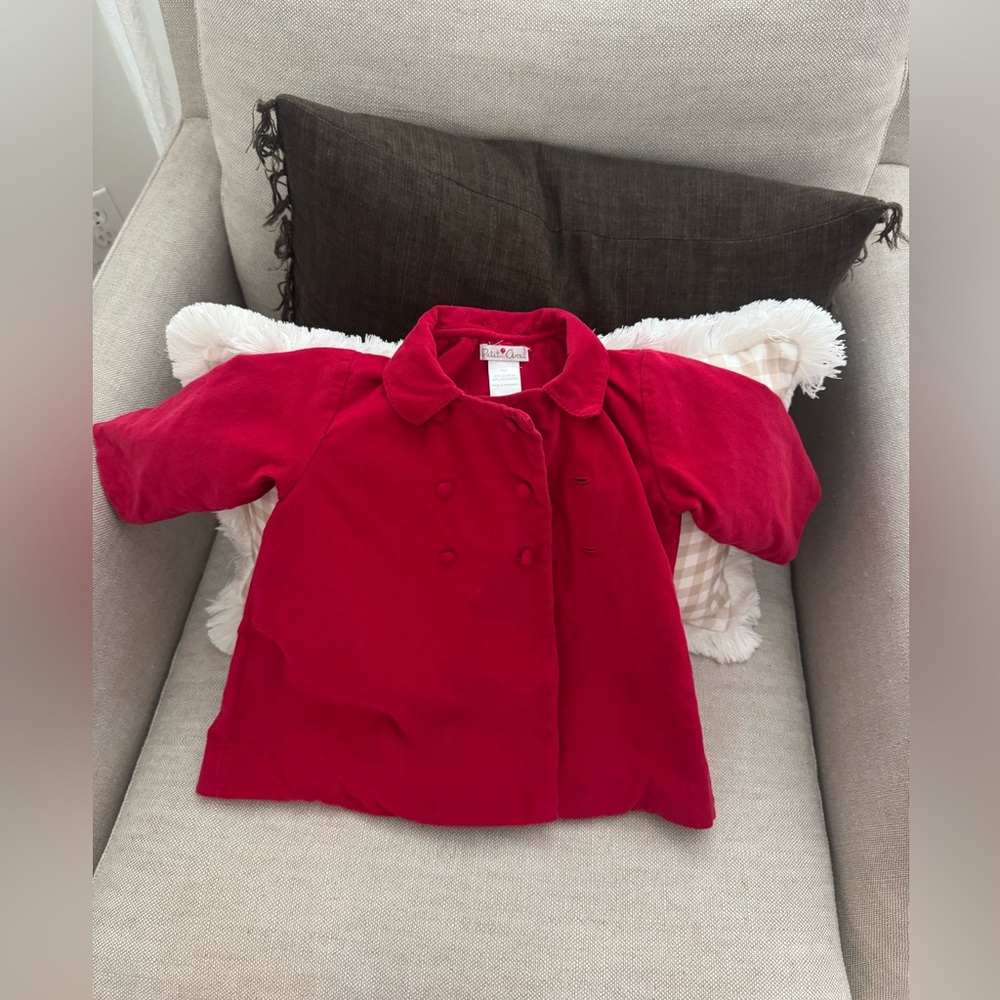 Petit Ami Red Peacoat. 12M.
